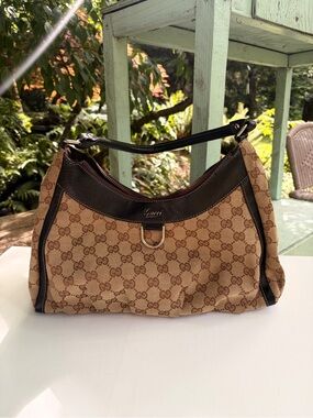 Brown and tan shoulder bag